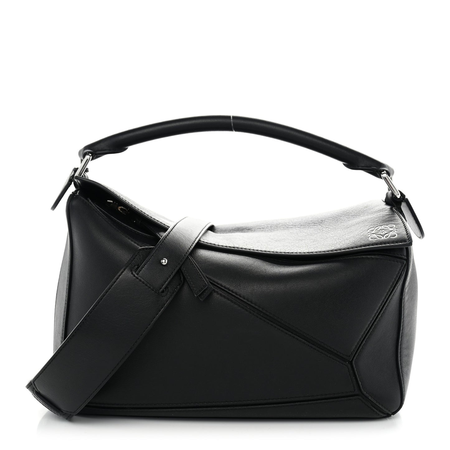 Calfskin Medium Puzzle Bag Black