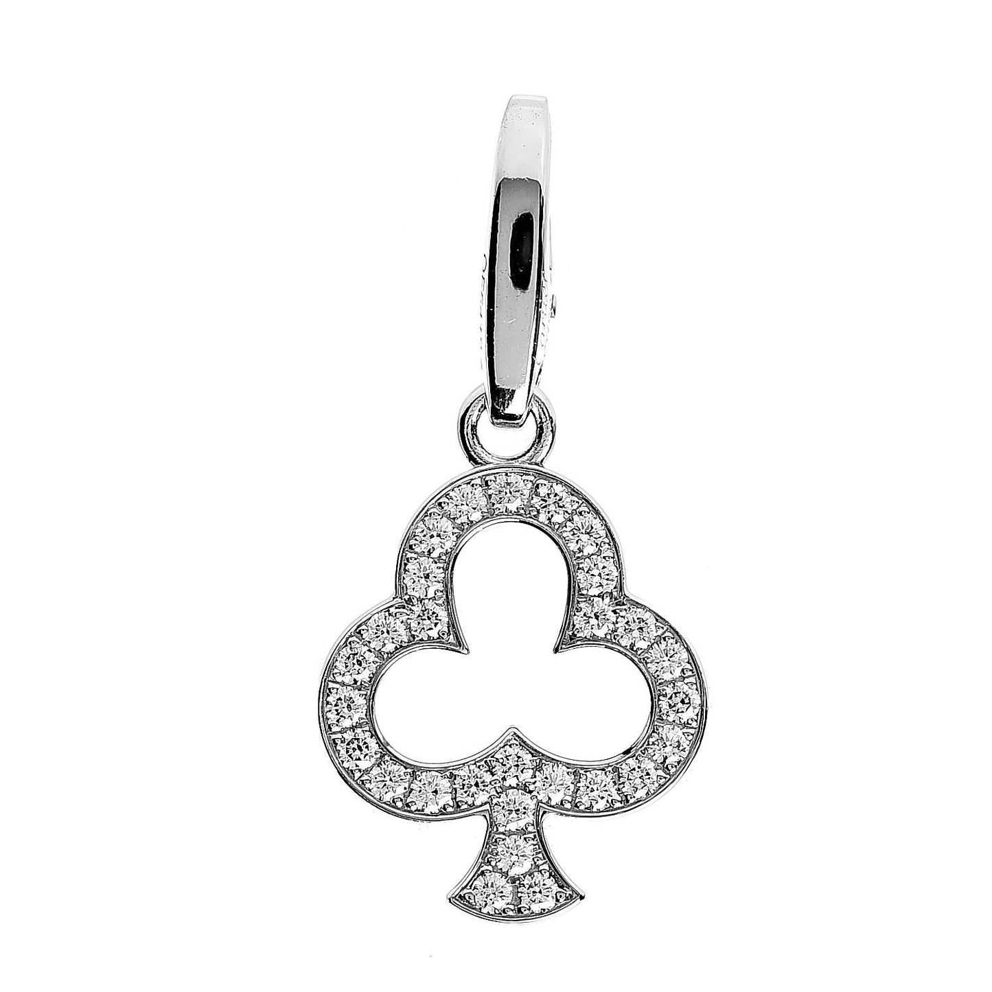18K White Gold Diamond Club Charm