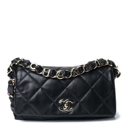 Chanel Lambskin Quilted On The Shoulder Flap Black 1 of 6
