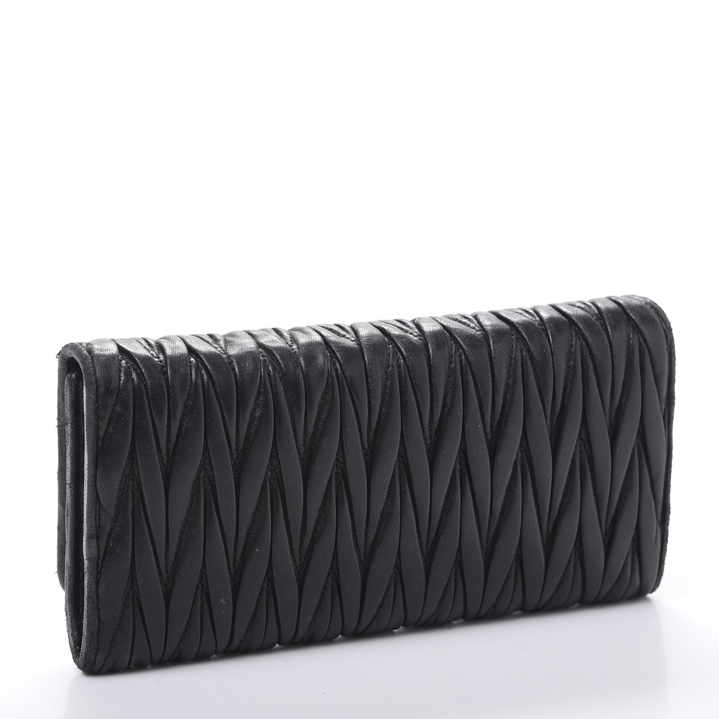Nappa Matelasse Flap Wallet Black