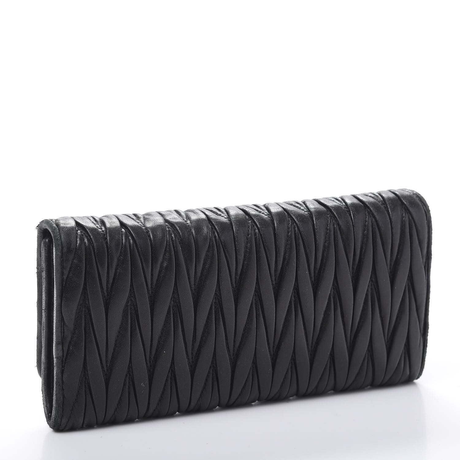 Miu Miu Nappa Matelasse Flap Wallet Black 4 of 13