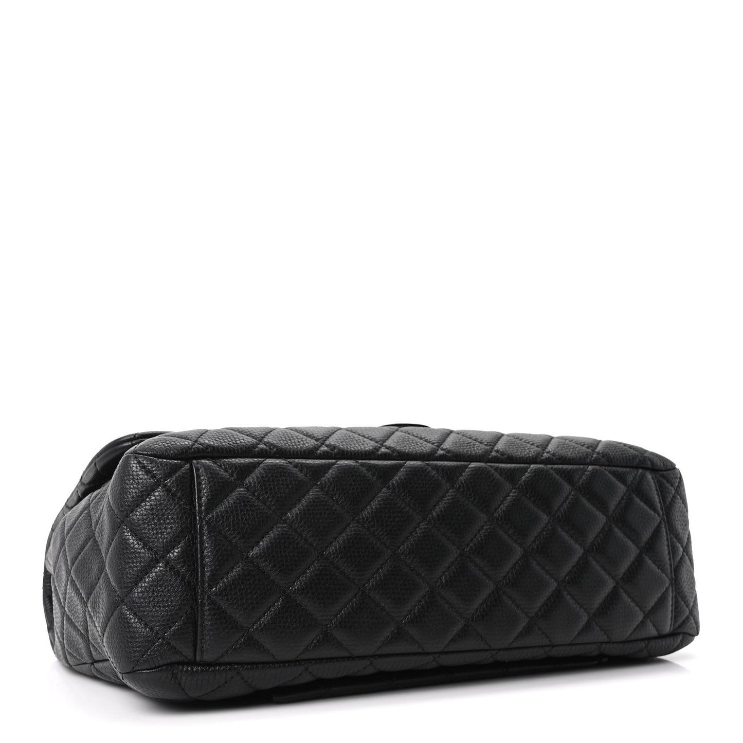 Calfskin Quilted Small XXL Travel Flap Bag Black