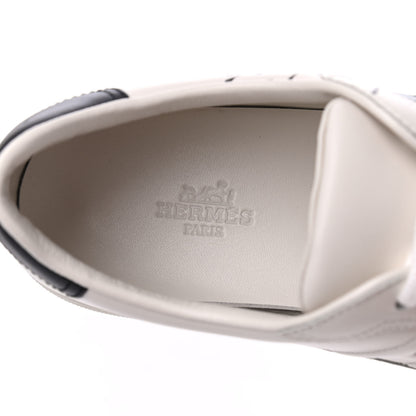 Hermes Swift Printed Peinture Fraiche Quicker Sneakers 37 White Black 6 of 13