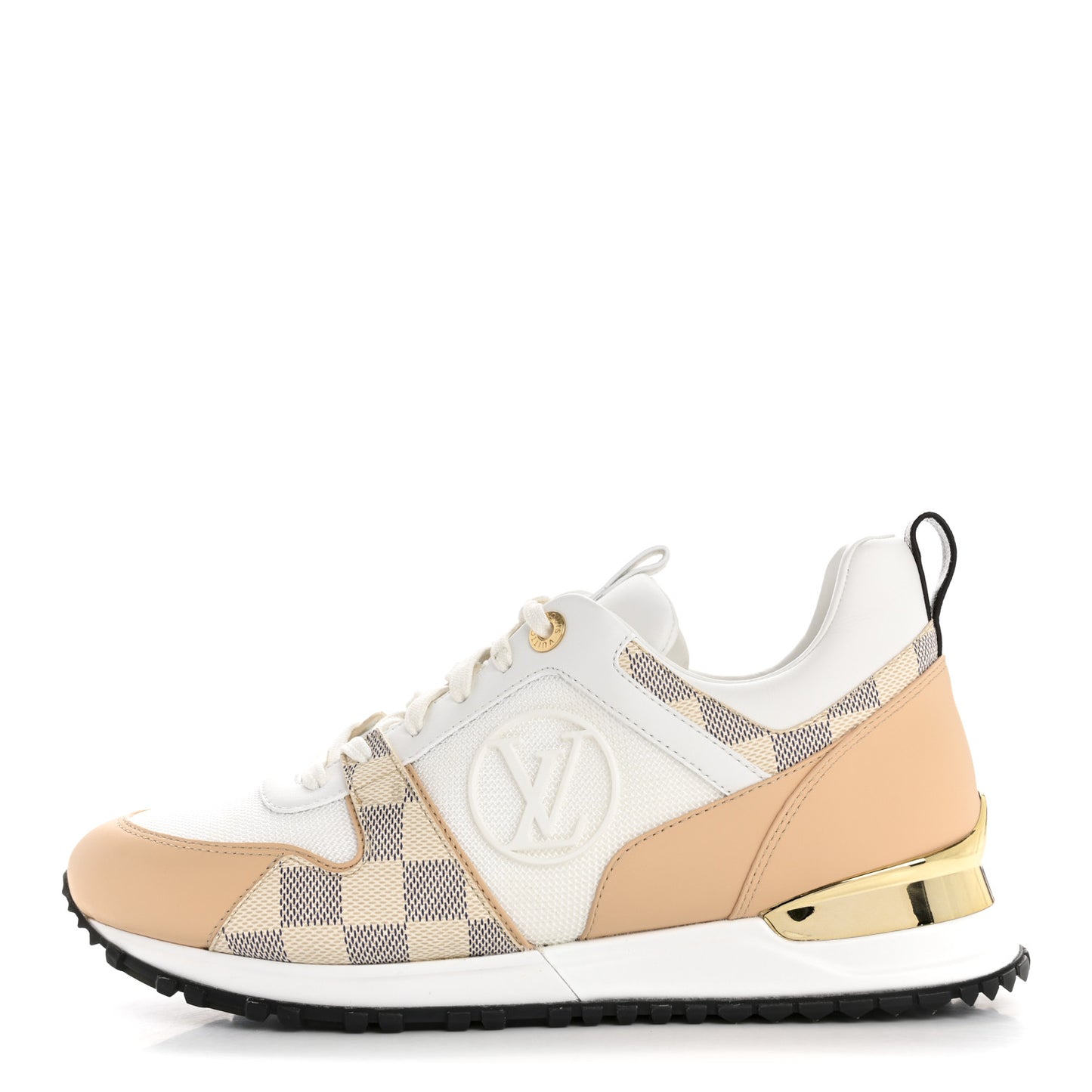 Calfskin Damier Azur Run Away Sneakers 39 White
