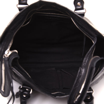 Balenciaga Agneau Classic Silver Hardware S City Logo Strap Black White 5 of 16
