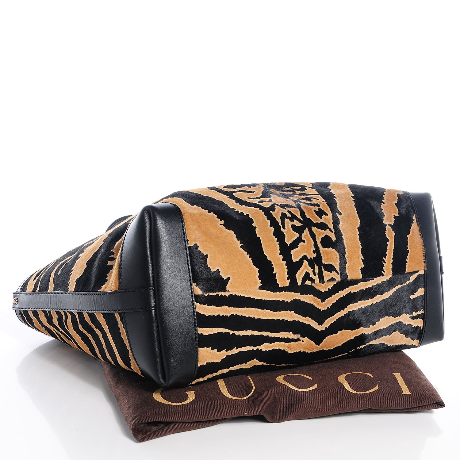 Gucci Craft Zebra Print Calf Hair Tote Black 4 of 8