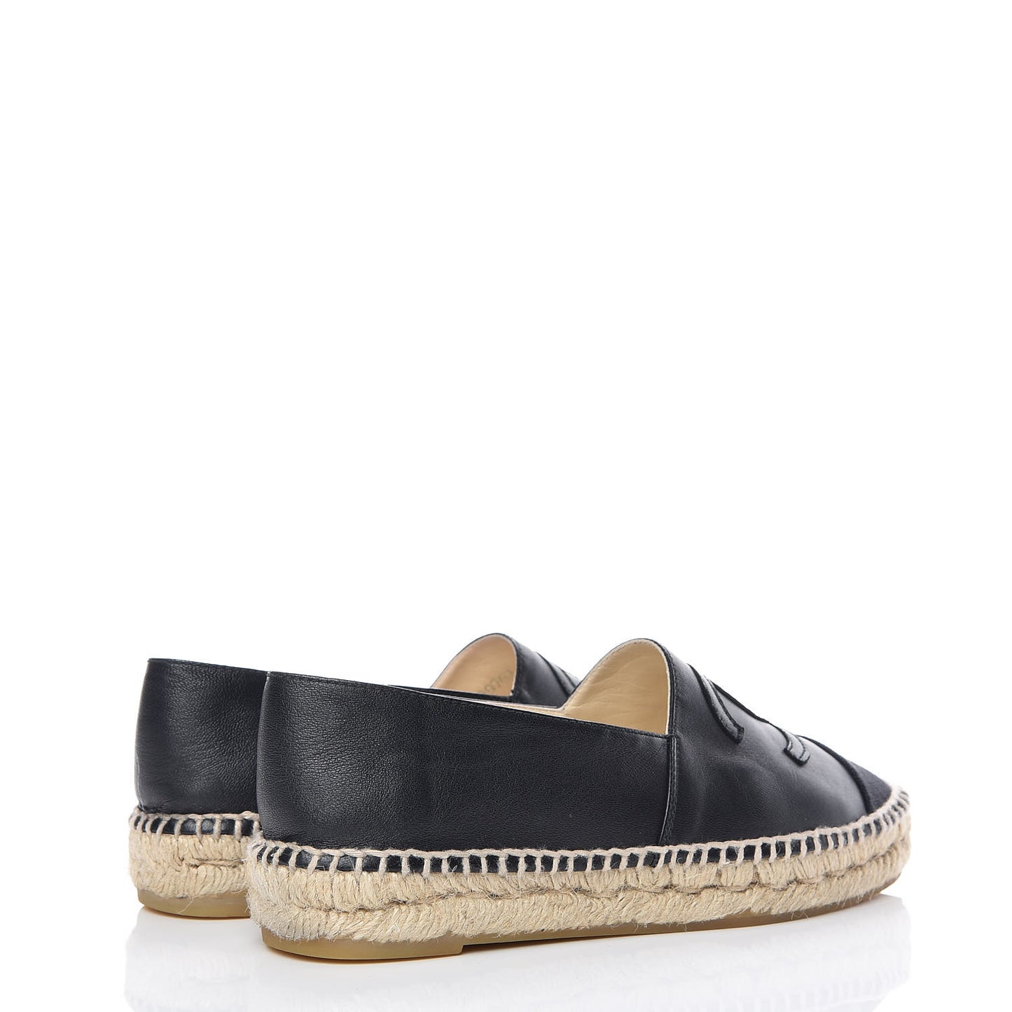 Lambskin Canvas Cap Toe CC Espadrilles 37 Black