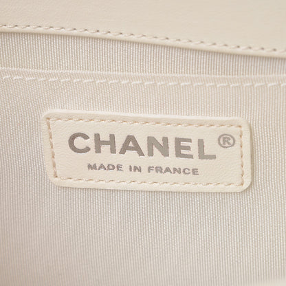 Chanel Lambskin Chevron Quilted Medium Boy Flap Ivory 6 of 11