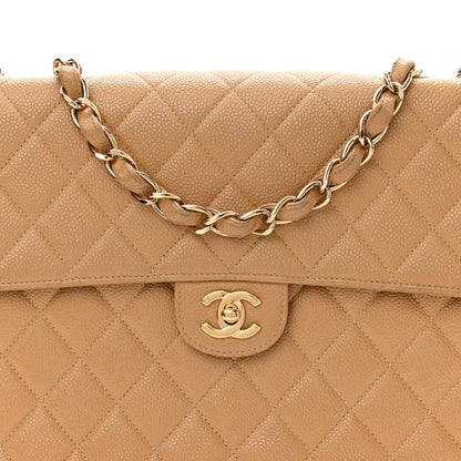 Chanel Caviar Quilted Jumbo Single Flap Beige 8 of 14