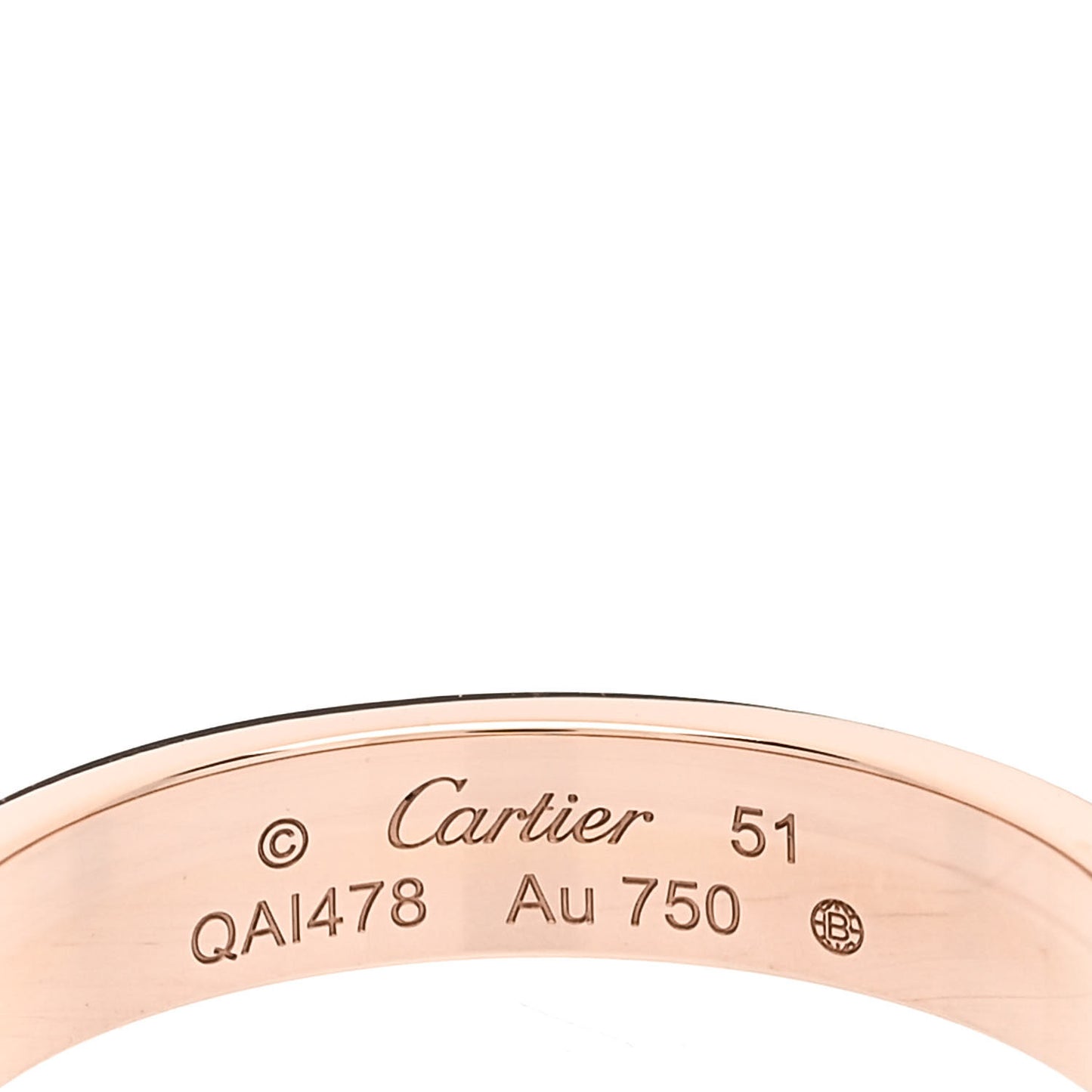 18K Pink Gold 3.5mm LOVE Wedding Band Ring 51 5.75
