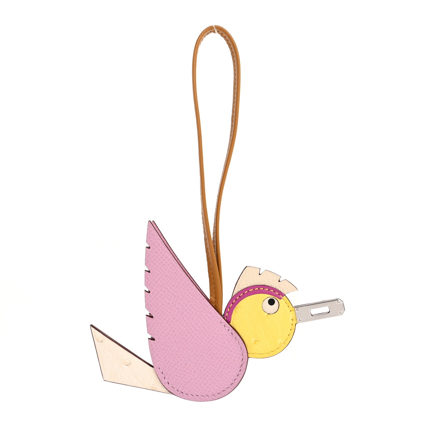 Ostrich Epsom Swift Birdy Bag Charm Mauve Sylvestre Nata Jaune Citron Magnolia Sesame