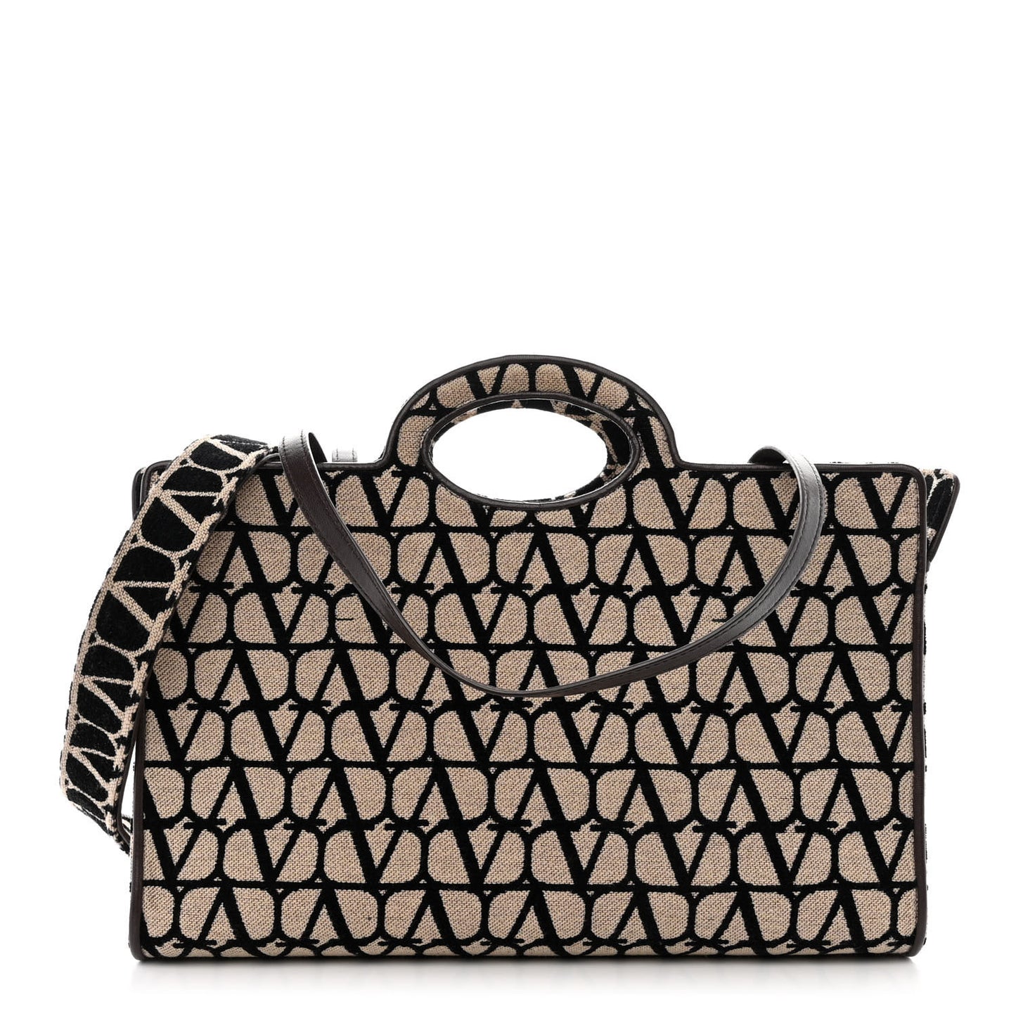 Toile Iconographe Goatskin Le Troisieme Shopping Bag Naturale Black Fondant