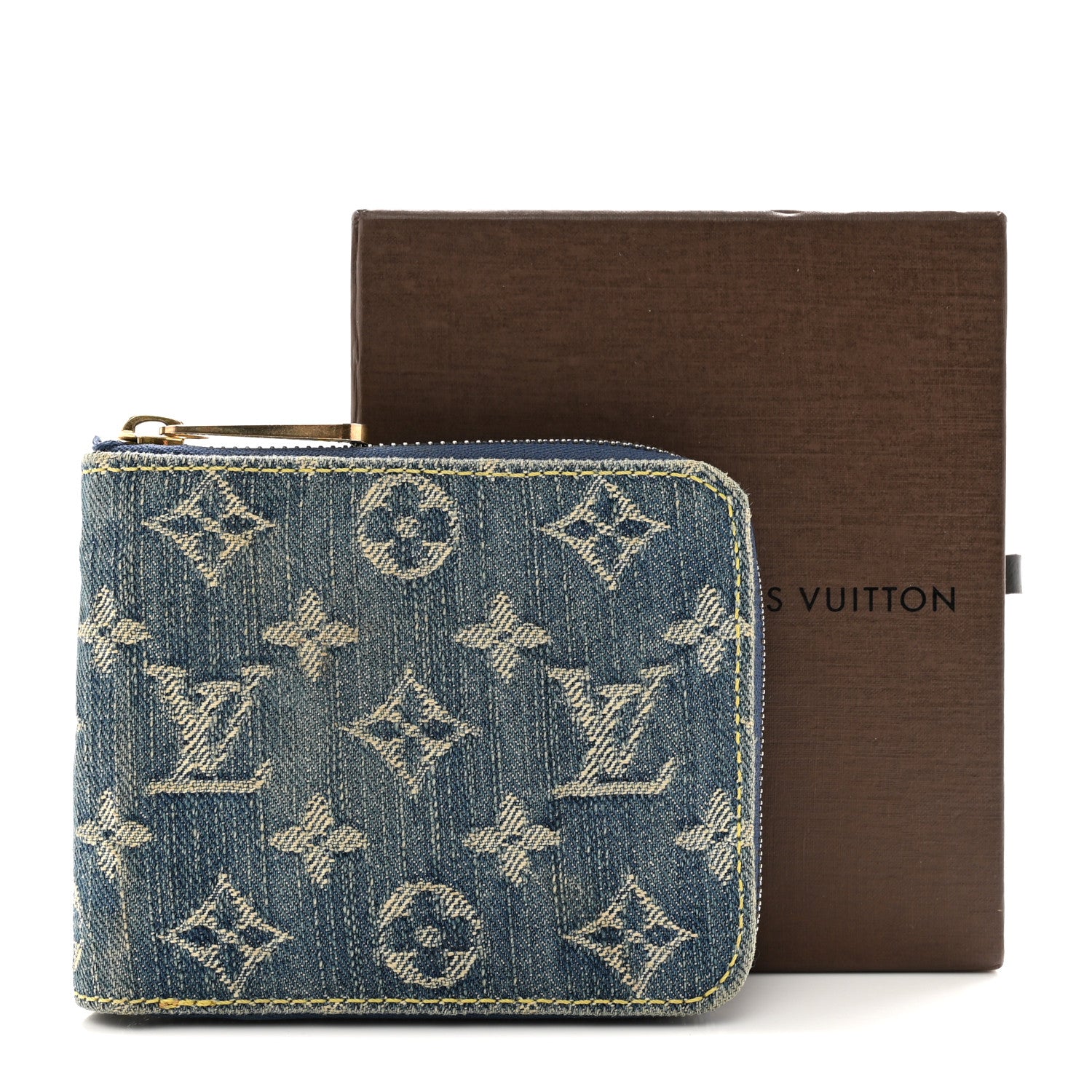 Louis Vuitton LOUIS VUITTON Denim Zip Compact Wallet Blue 11 of 11