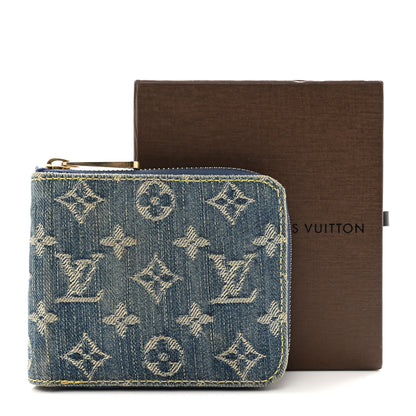 Louis Vuitton LOUIS VUITTON Denim Zip Compact Wallet Blue 11 of 11