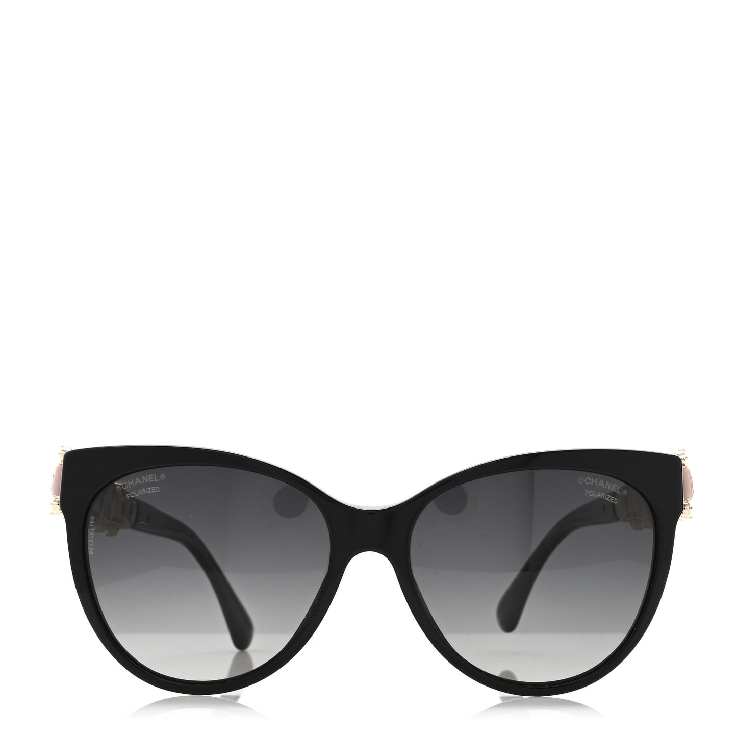Crystal Pearl Polarized Cat Eye Sunglasses 5336-H-B Black Pink