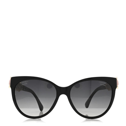 Chanel Crystal Pearl Polarized Cat Eye Sunglasses 5336-H-B Black Pink 3 of 7