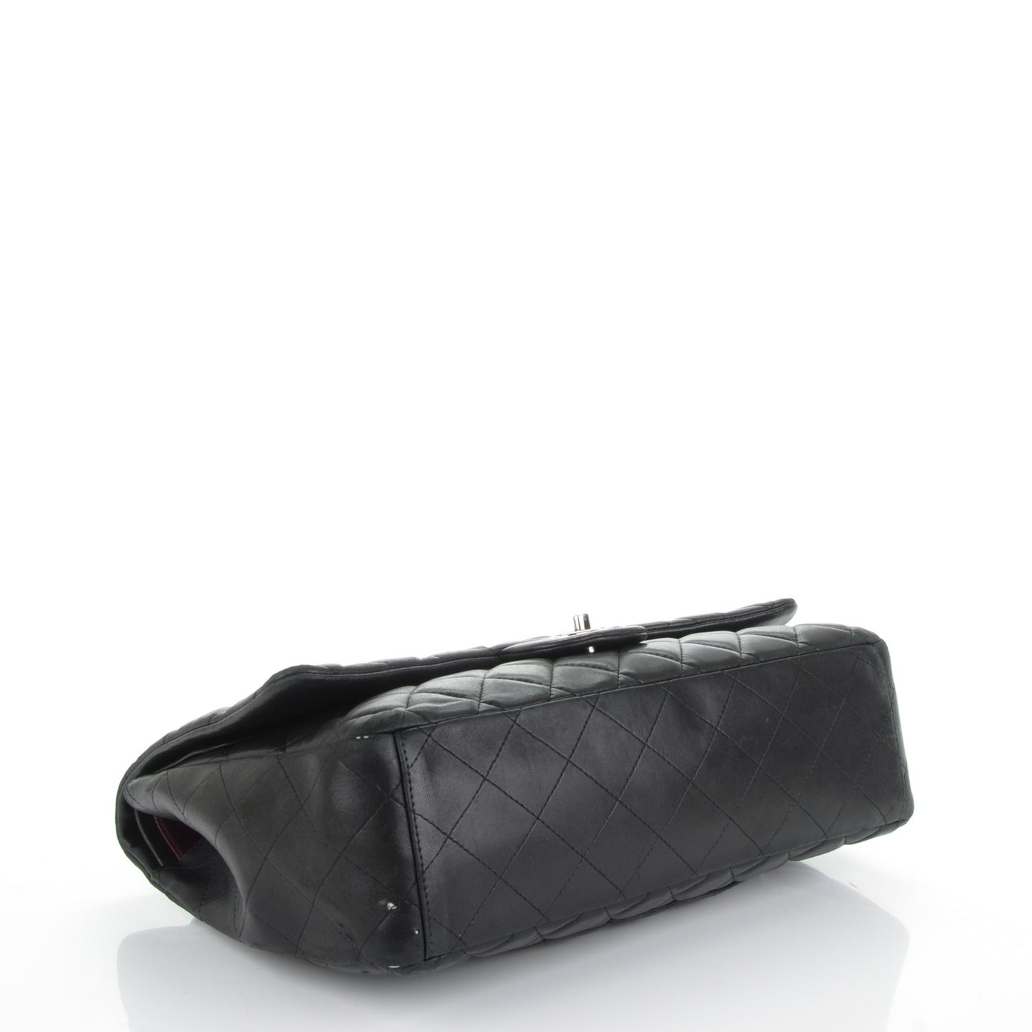 Lambskin Quilted Maxi Double Flap Black