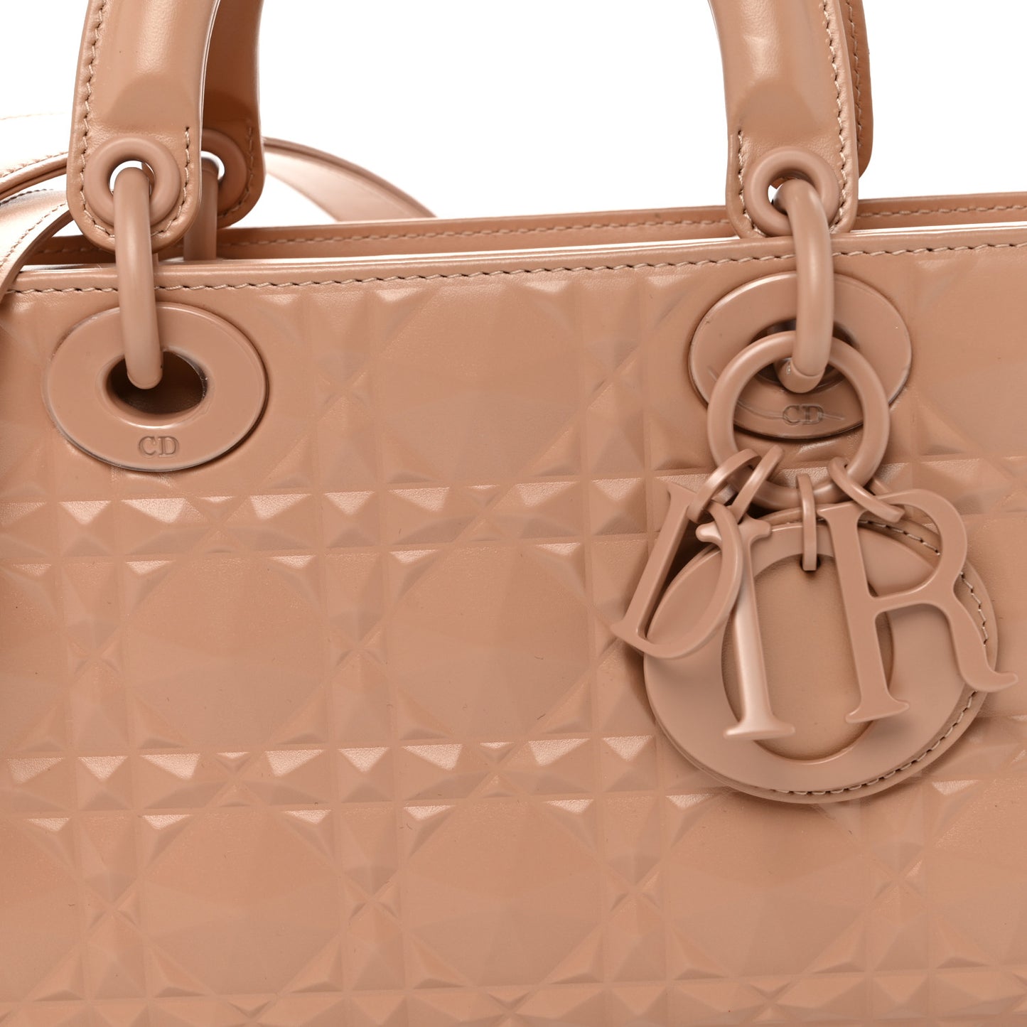Calfskin Cannage Diamond Medium Lady D-Joy Rose Des Vents