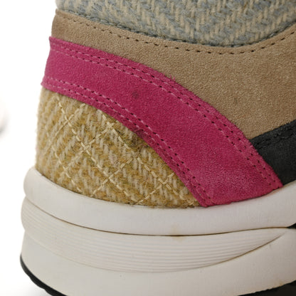 Chanel Fabric Suede Calfskin CC Sneakers 36.5 Pink Beige Multicolor 12 of 13