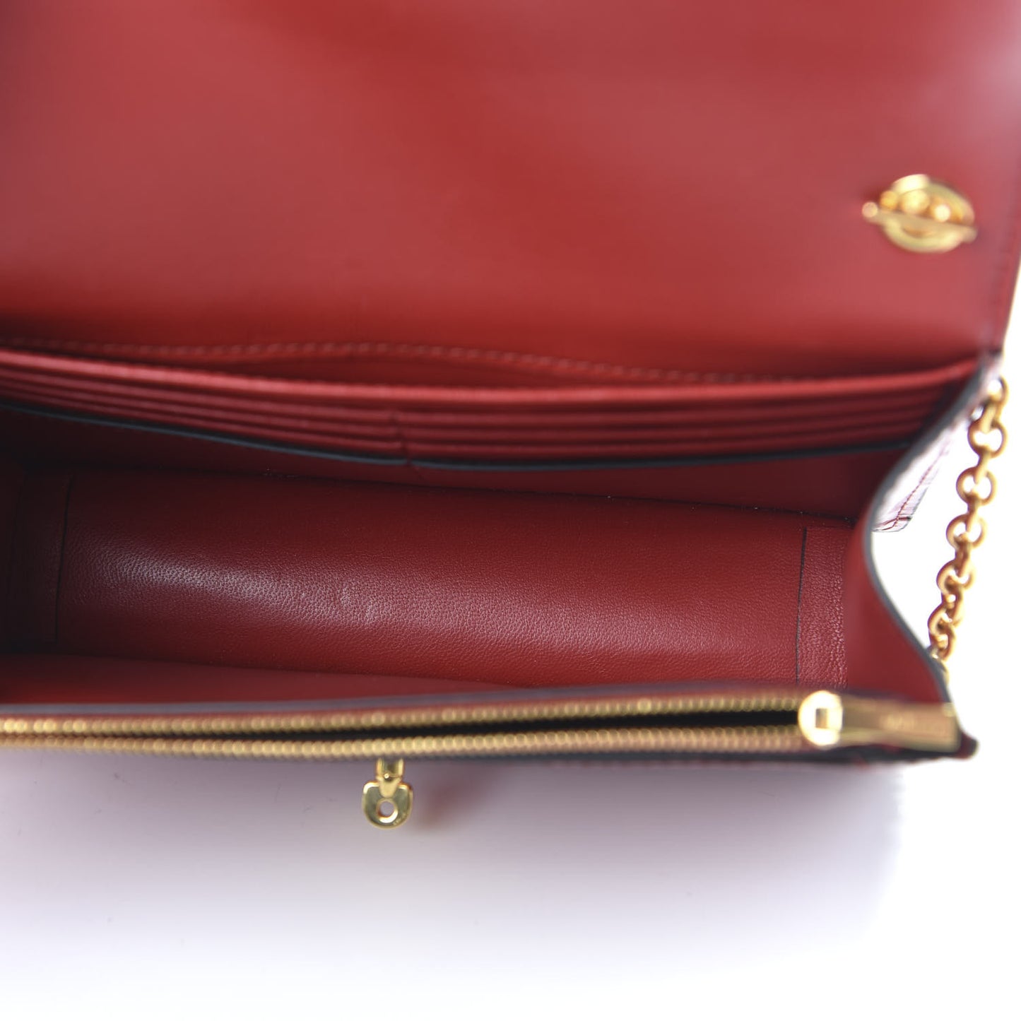 Crocodile Embossed Calfskin Small Darley Red Berry