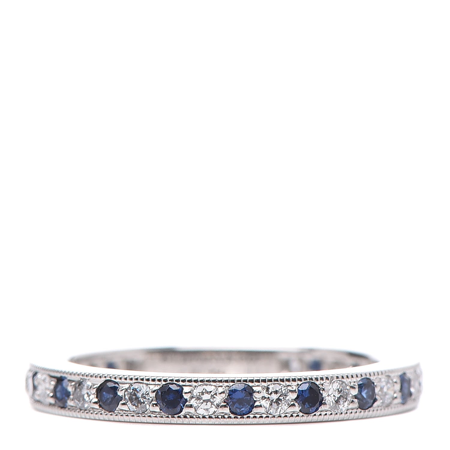 Tiffany Platinum Diamond Blue Sapphire Legacy Ring 47 4 1 of 4