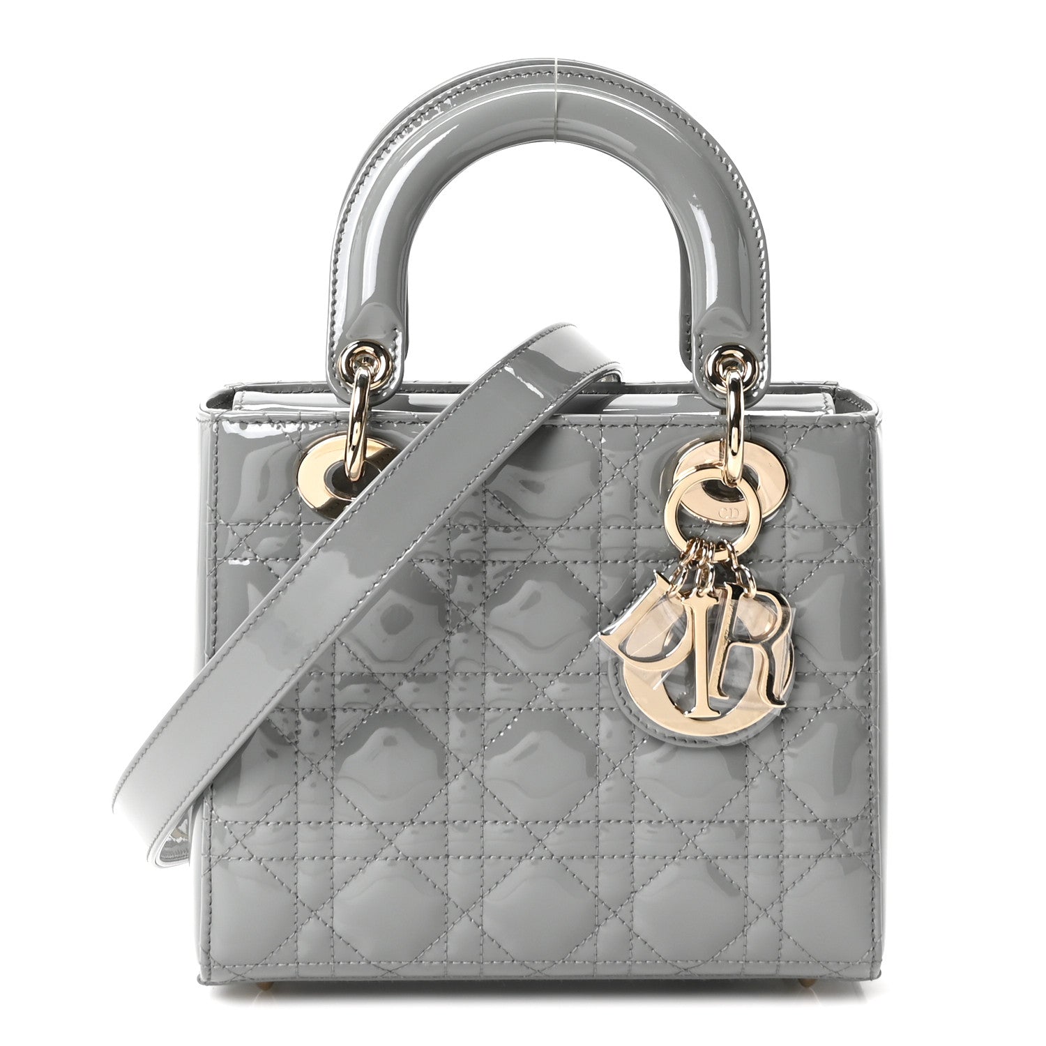 Christian Dior Patent Cannage Small Lady Dior Grey 1 of 10