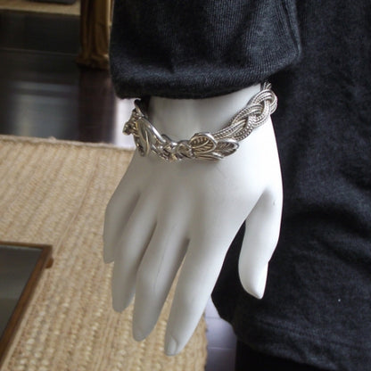 Hermes Sterling Silver Braided Hands Bracelet 2 of 4