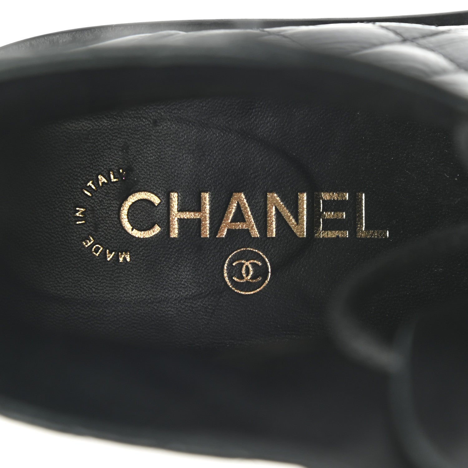 Chanel Shiny Goatskin Calfskin Quilted Lace Up Combat Boots 39 Black 8 of 10