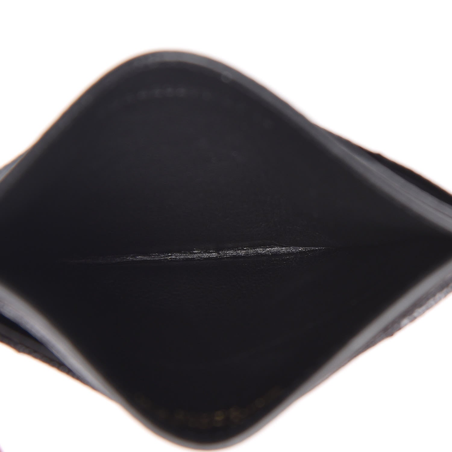 Saint Laurent Grain De Poudre Matelasse Chevron Monogram Credit Card Case Black 5 of 8