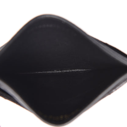 Saint Laurent Grain De Poudre Matelasse Chevron Monogram Credit Card Case Black 5 of 8