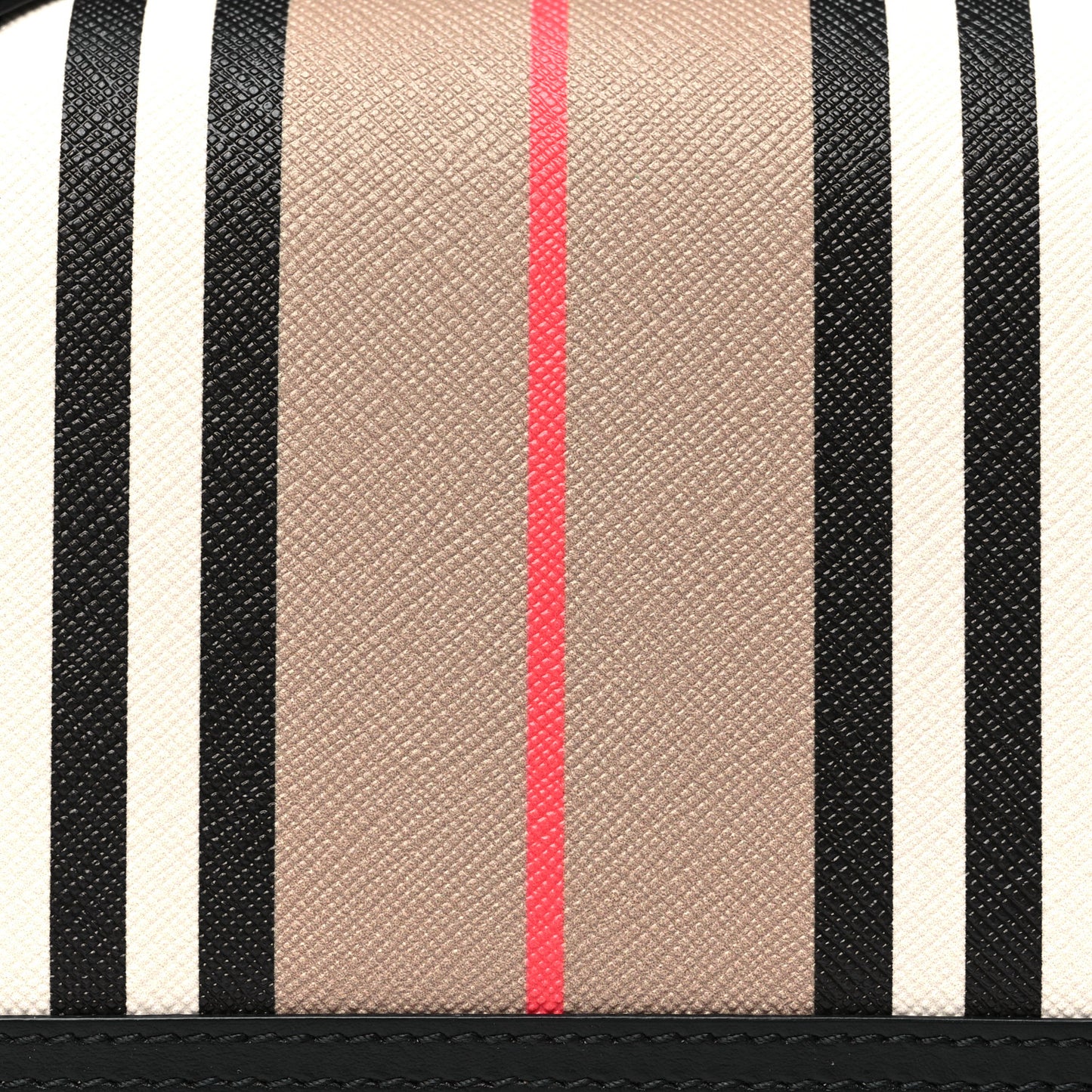 E-Canvas Icon Stripe Hannah Wallet With Detachable Strap Archive Beige Black