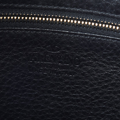 Valentino Garavani Pebbled Calfskin Large Rockstud Flip-Lock Messenger Bag Black 8 of 9