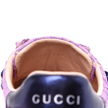 Gucci Lace Crystal Sylvie Web Flower Leaf Womens Ace Sneakers 36.5 Wisteria Perfect Pink 9 of 10
