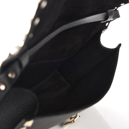 Valentino Garavani Pebbled Calfskin Medium Rockstud Flip Lock Crossbody Bag Black 5 of 7