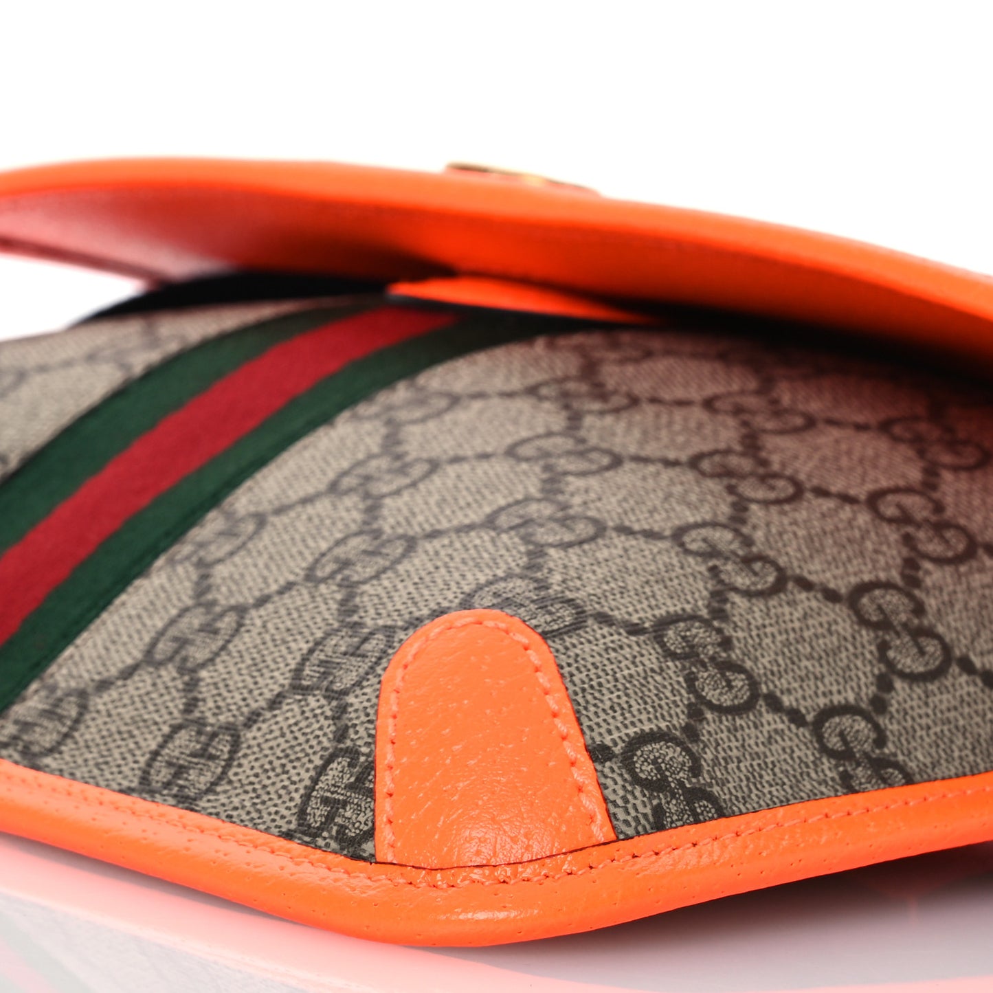 GG Supreme Monogram Web Small Ophidia Belt Bag Orange