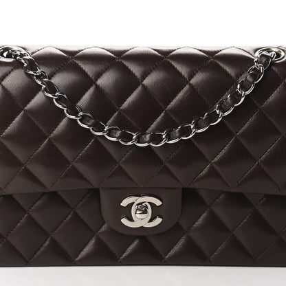 Chanel Lambskin Quilted Medium Double Flap Dark Brown 11 of 12