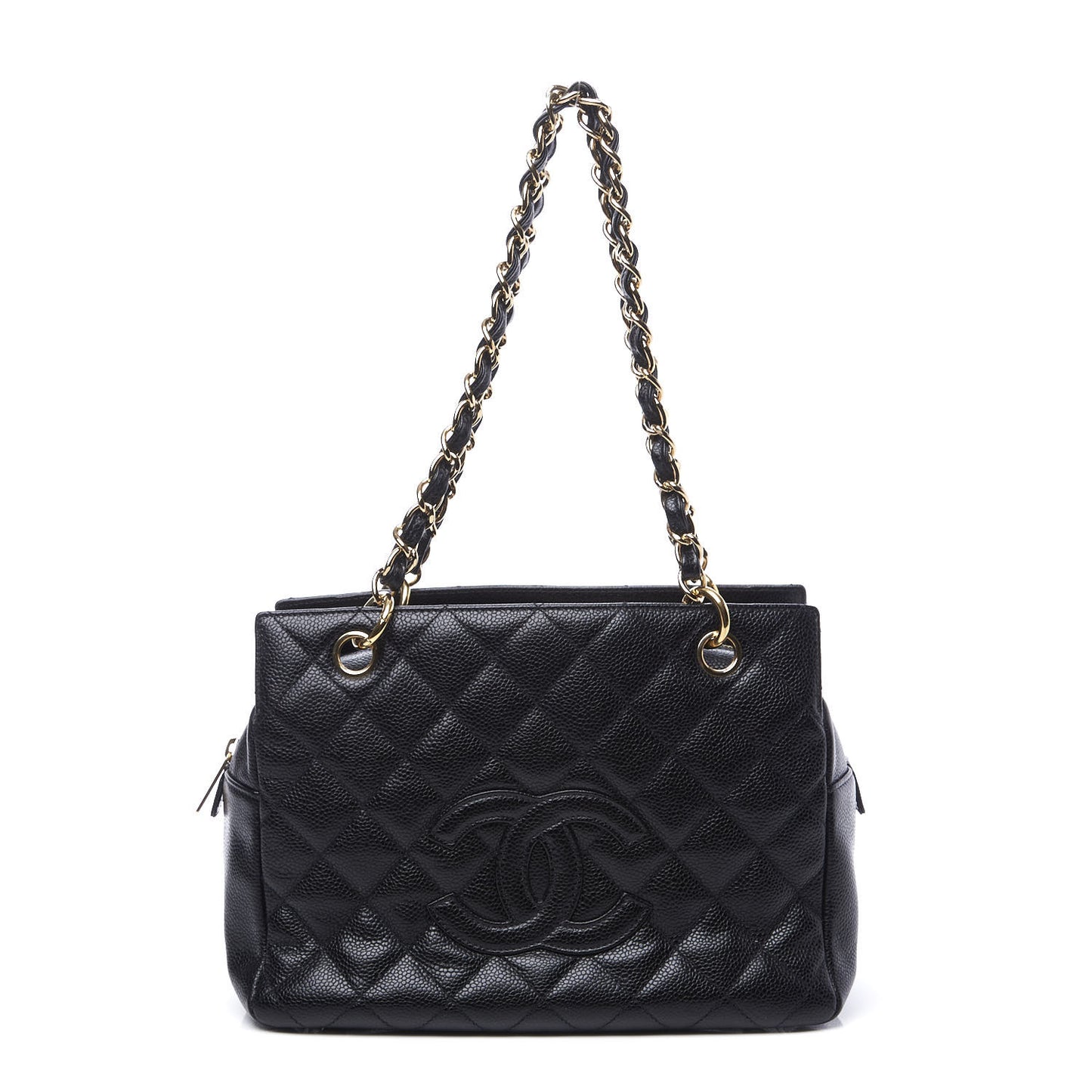 Caviar Quilted Petit Timeless Tote PTT Black