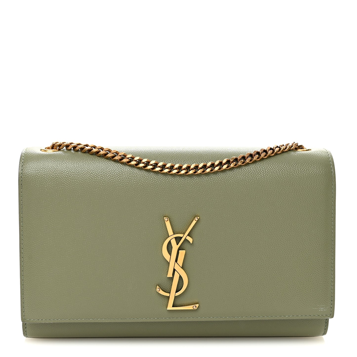 Grain De Poudre Medium Classic Monogram Kate Satchel Light Sage
