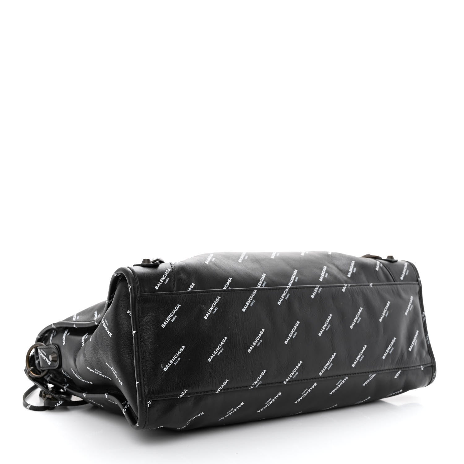 Balenciaga Veau Allover Logo Classic Hardware City Black White 4 of 11