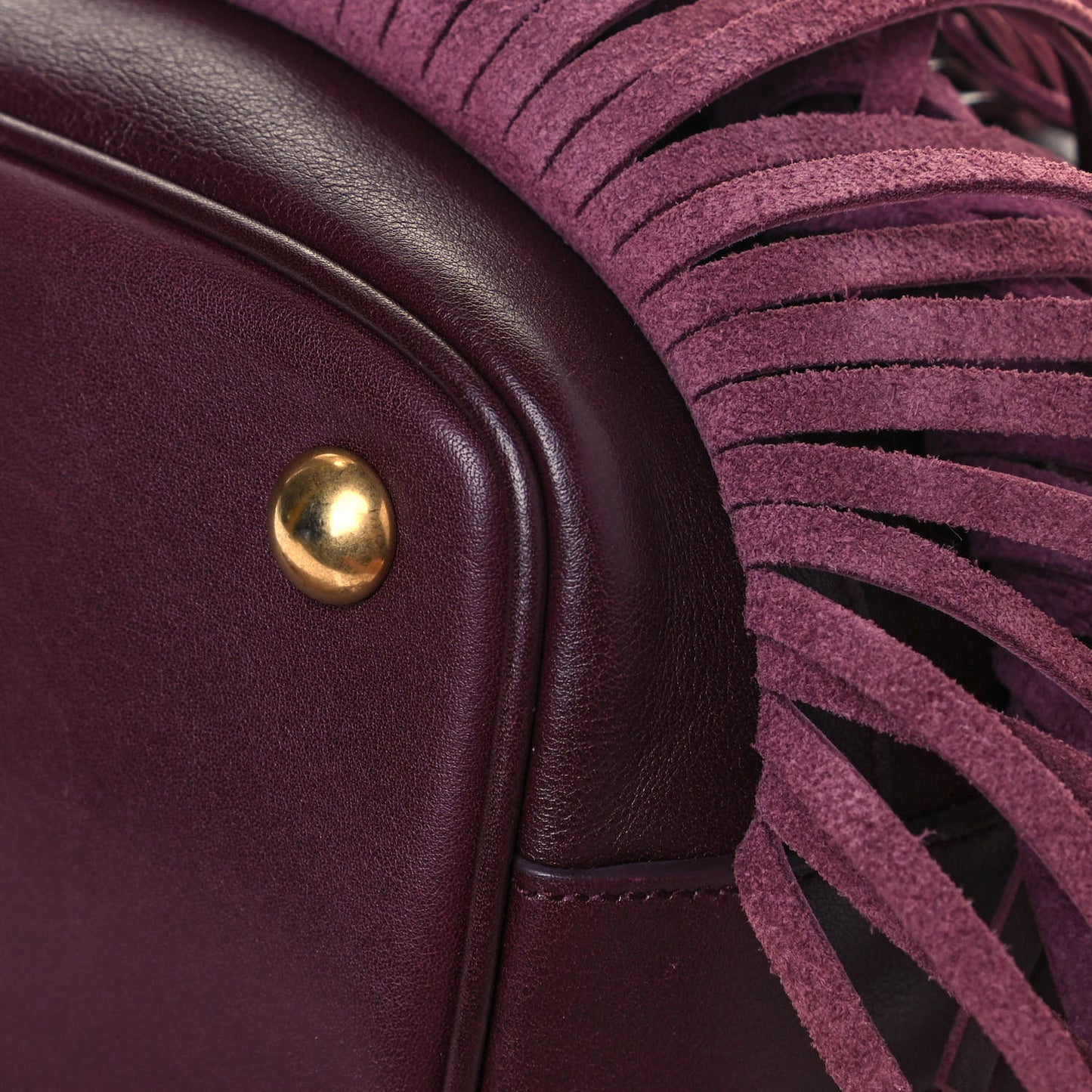 Calfskin Small Emmanuelle Fringe Hobo Bag Burgundy
