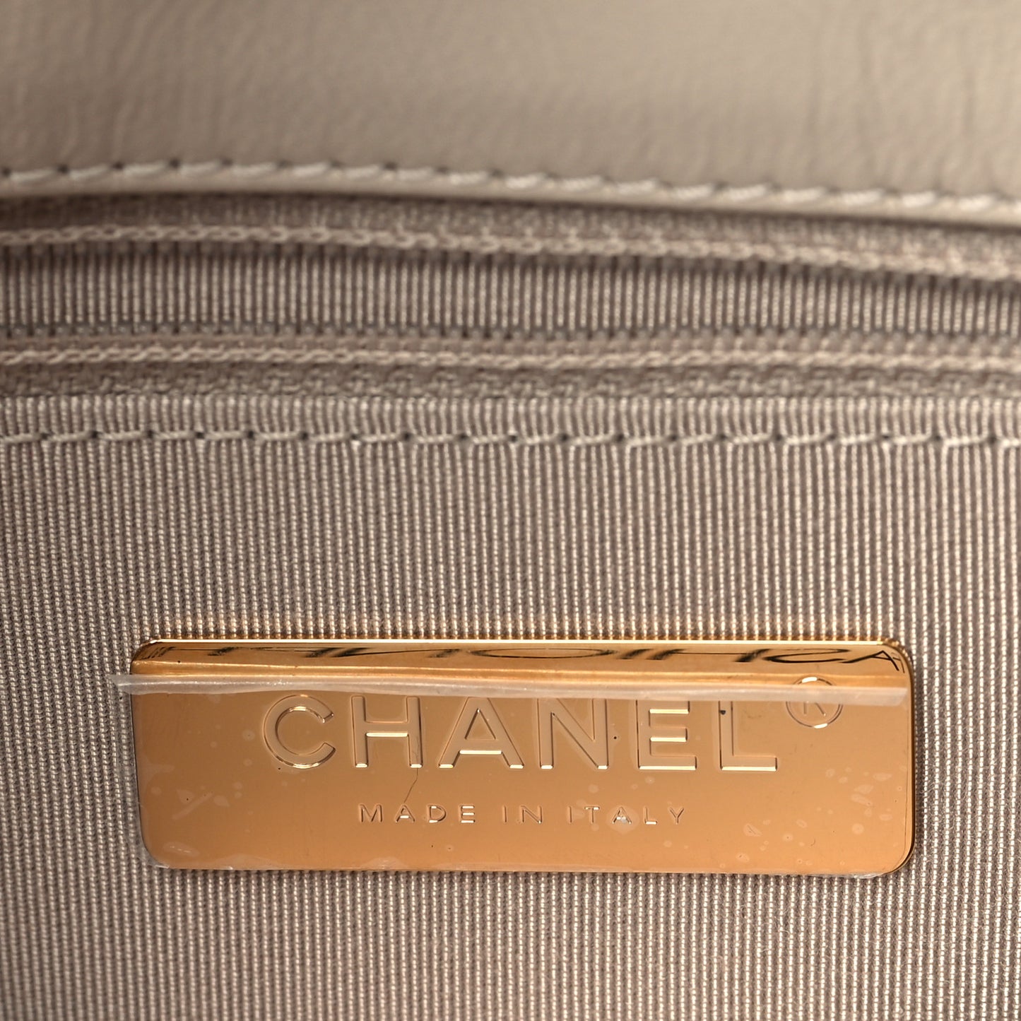 Lambskin Quilted Medium Chanel 19 Flap Light Beige