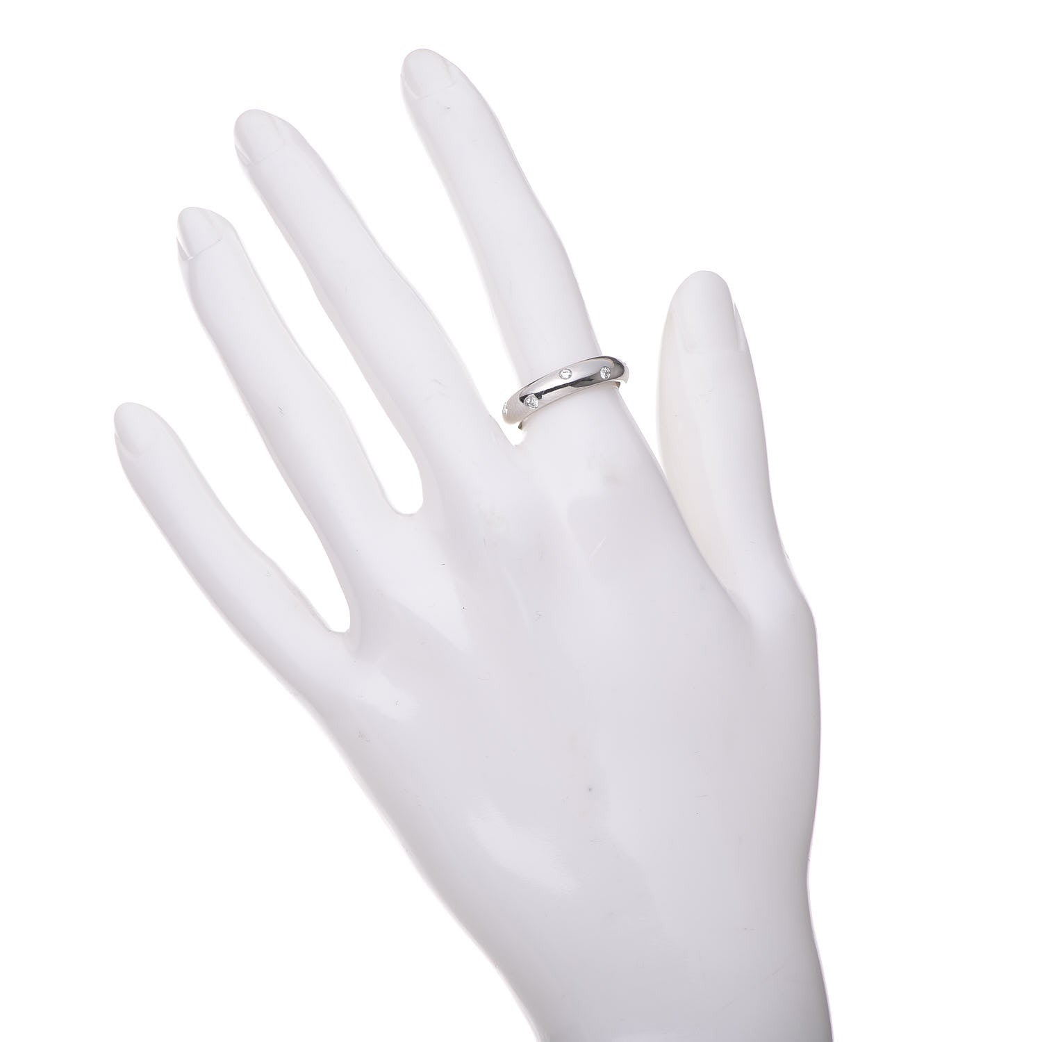 Tiffany Platinum Diamond 4mm Etoile Band Ring 53 6.5 2 of 6