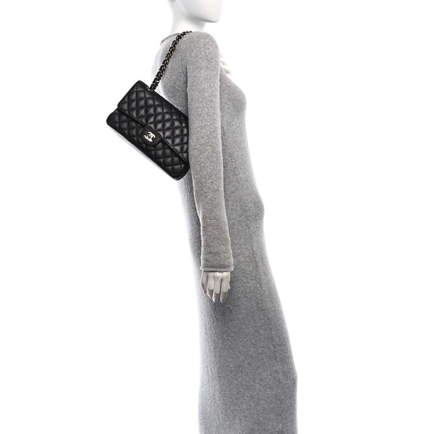 Chanel Caviar Quilted Medium Double Flap Black 2 of 10