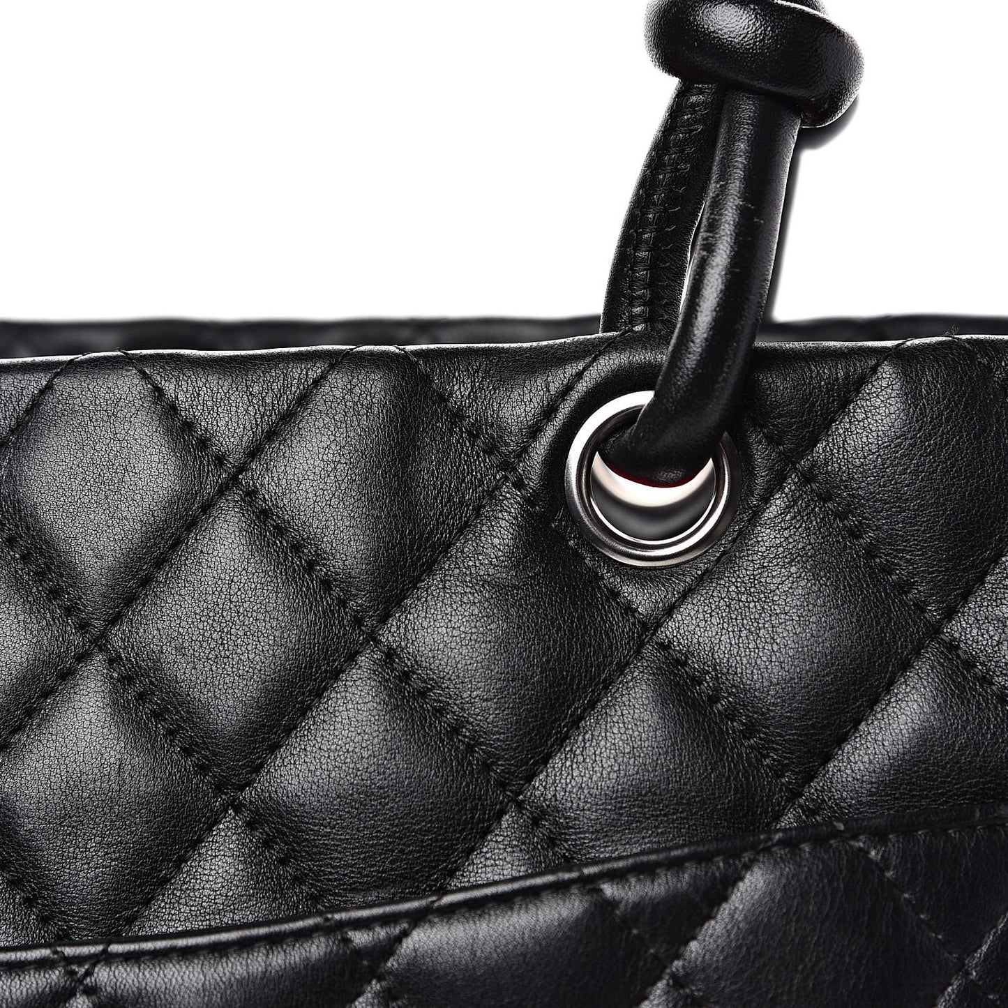 Calfskin Quilted Large Cambon Tote Black