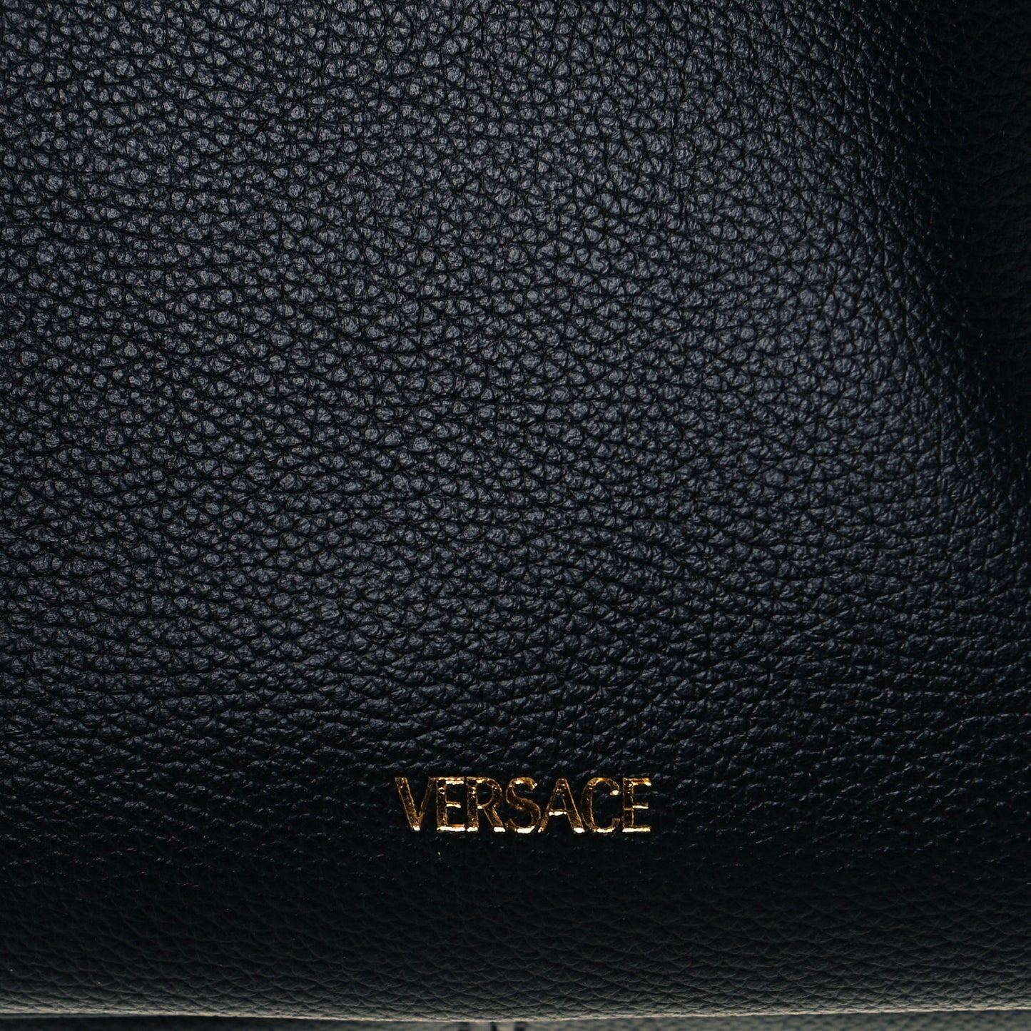 Grained Calfskin La Medusa Bucket Bag Black