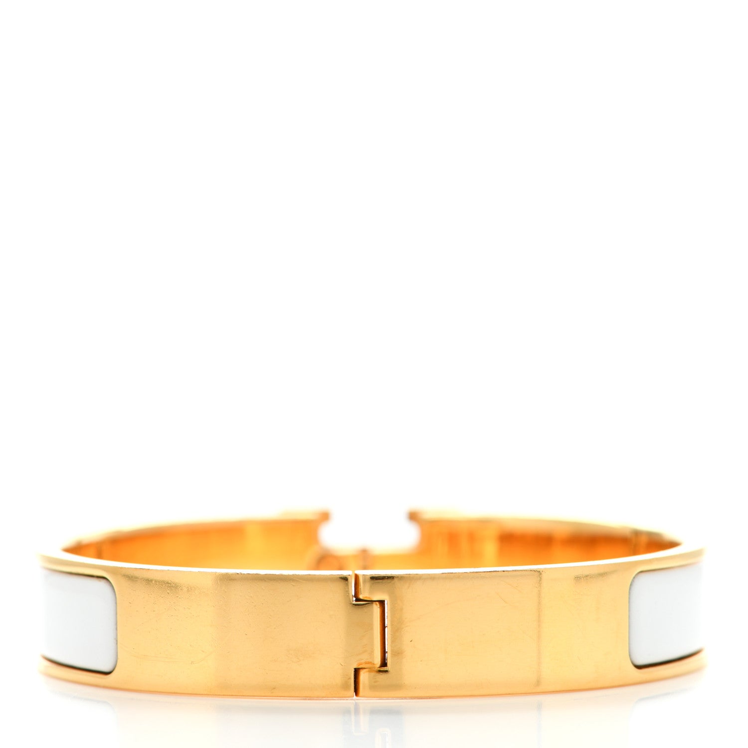 Hermes Enamel Narrow Clic Clac H Bracelet PM White 3 of 4