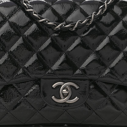 Chanel Crinkled Patent Quilted Jumbo Single Flap Black 8 of 11