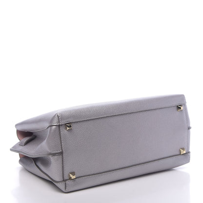 MCM Metallic Grained Calfskin Medium Milla Tote Spike Silver 4 of 8