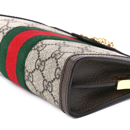 Gucci GG Supreme Monogram Textured Dollar Calfskin Web Mini Ophidia Chain Shoulder Bag Beige Ebony New Acero 12 of 12