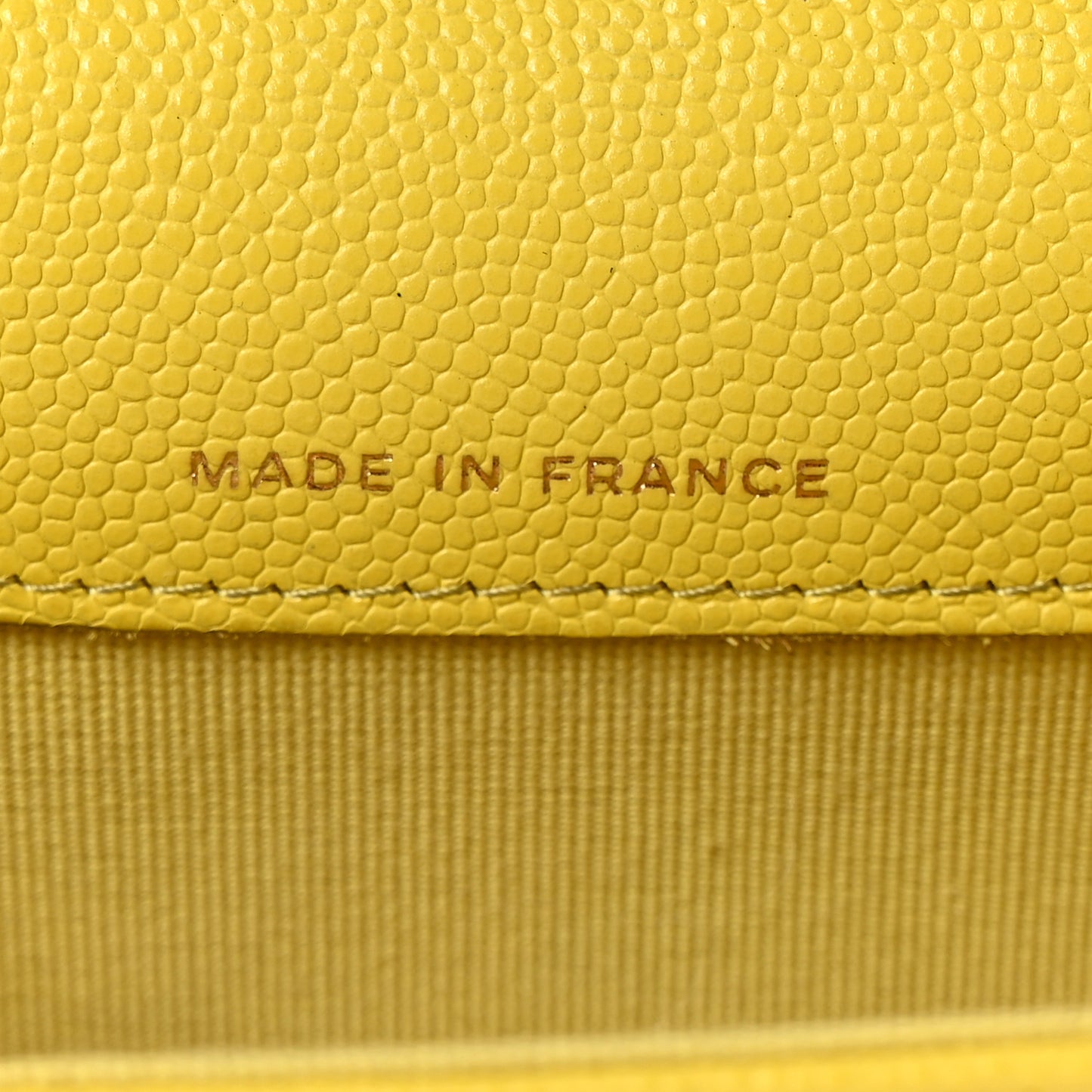 Caviar Quilted Flap Card Holder Wallet Yellow